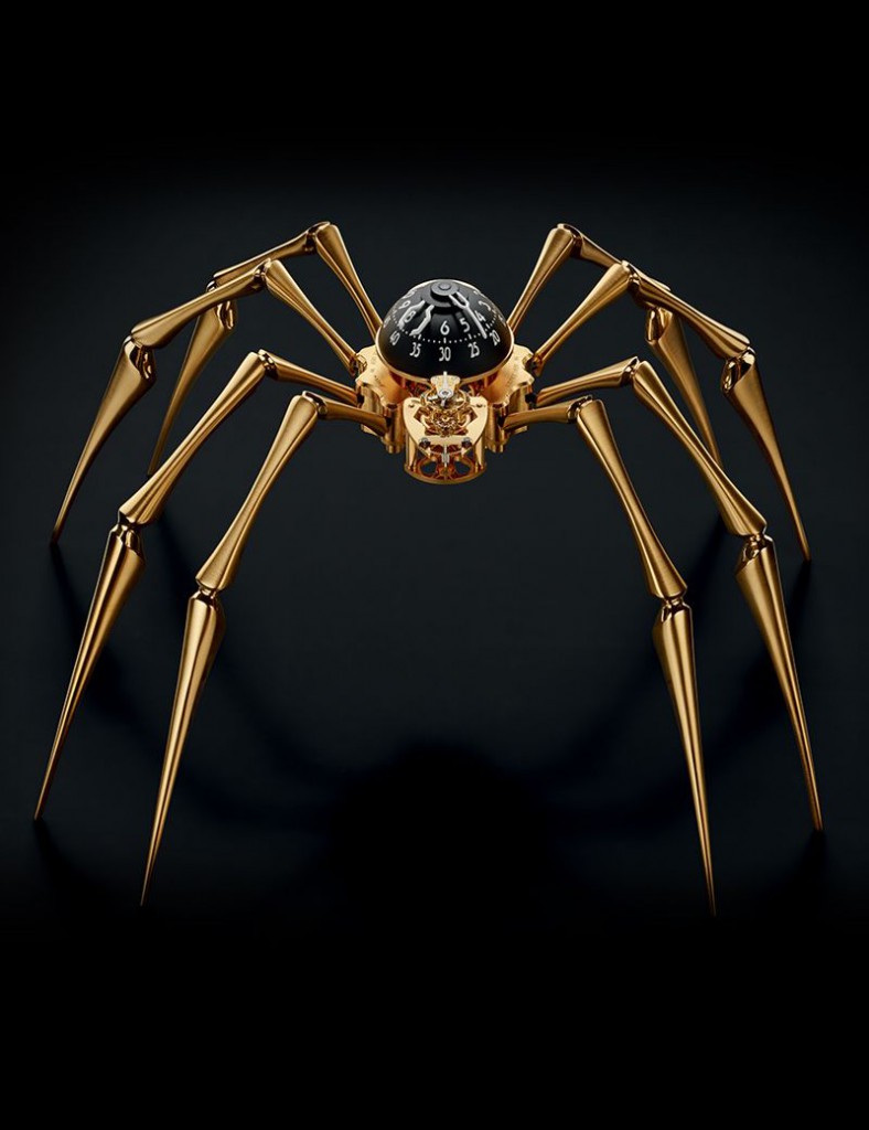 Arachnophobia Clock Gold