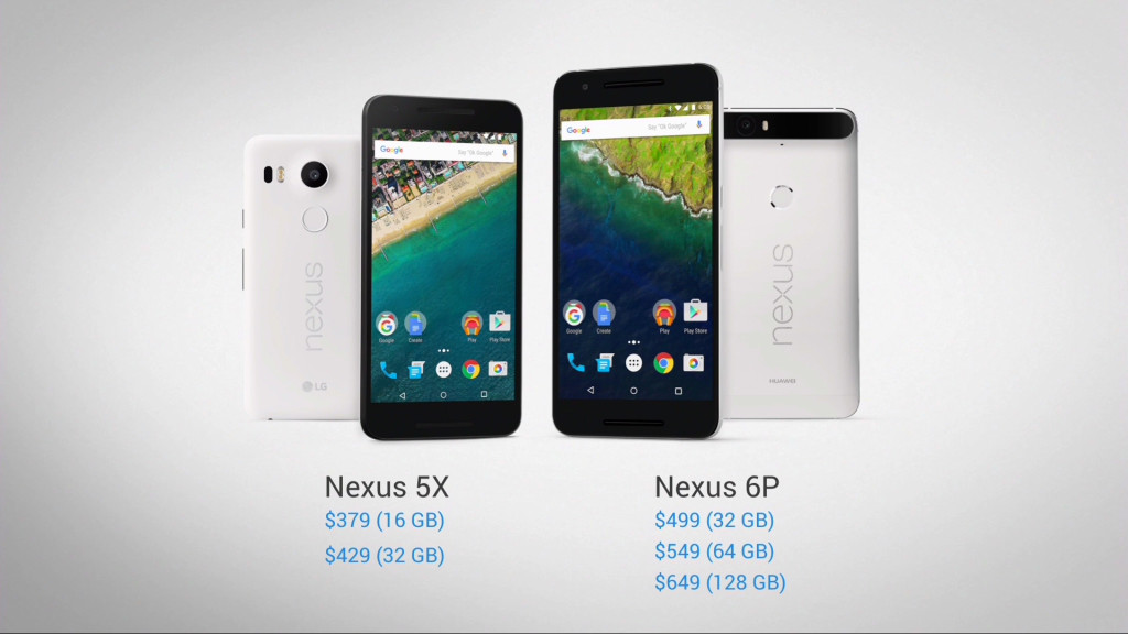 Google Nexus 5X 6P Price Slide