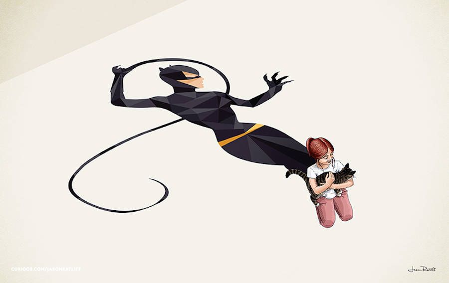Kid Super Hero Shadow Catwoman