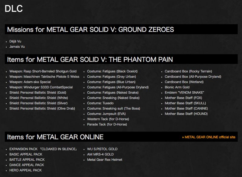 MGS V Definitive Details