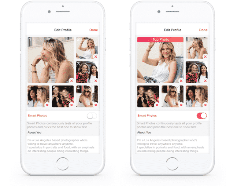 smart photo - tinder - ecran