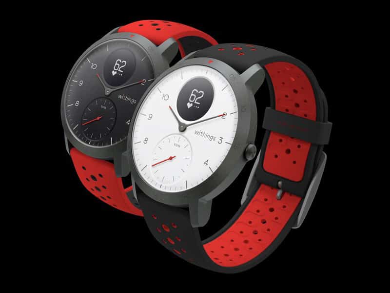 montre withings steel hr sport bracelet rouge