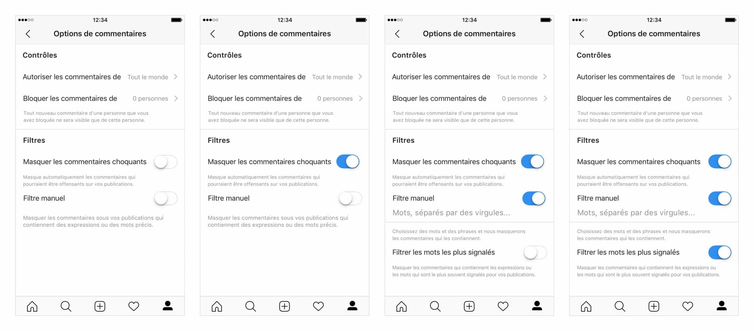 Filtrer commentaire Instagram