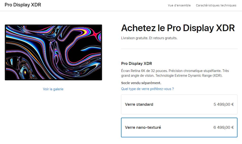 Prix nouveau Pro Display XDR Apple