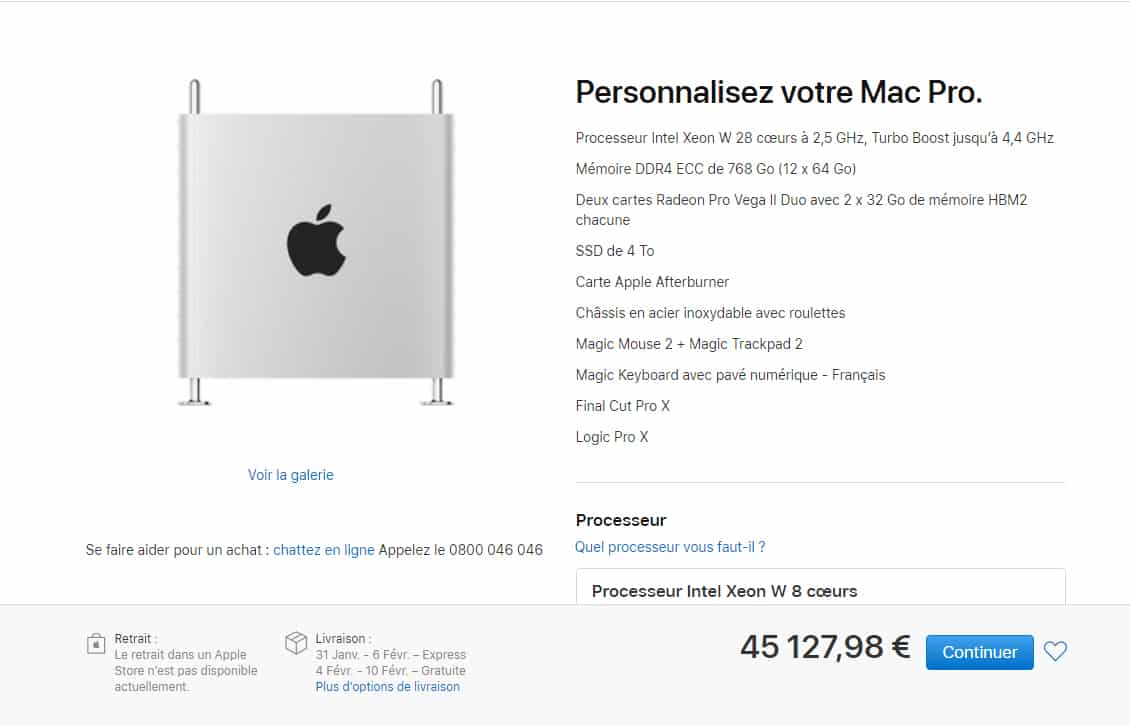 Prix nouveau Mac Pro Apple
