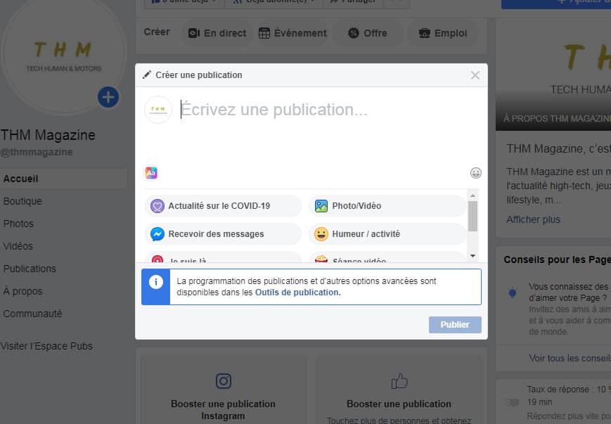 Faire sondage Facebook