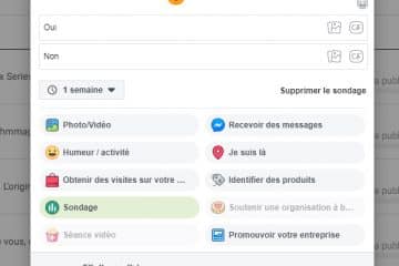 Faire sondage Facebook