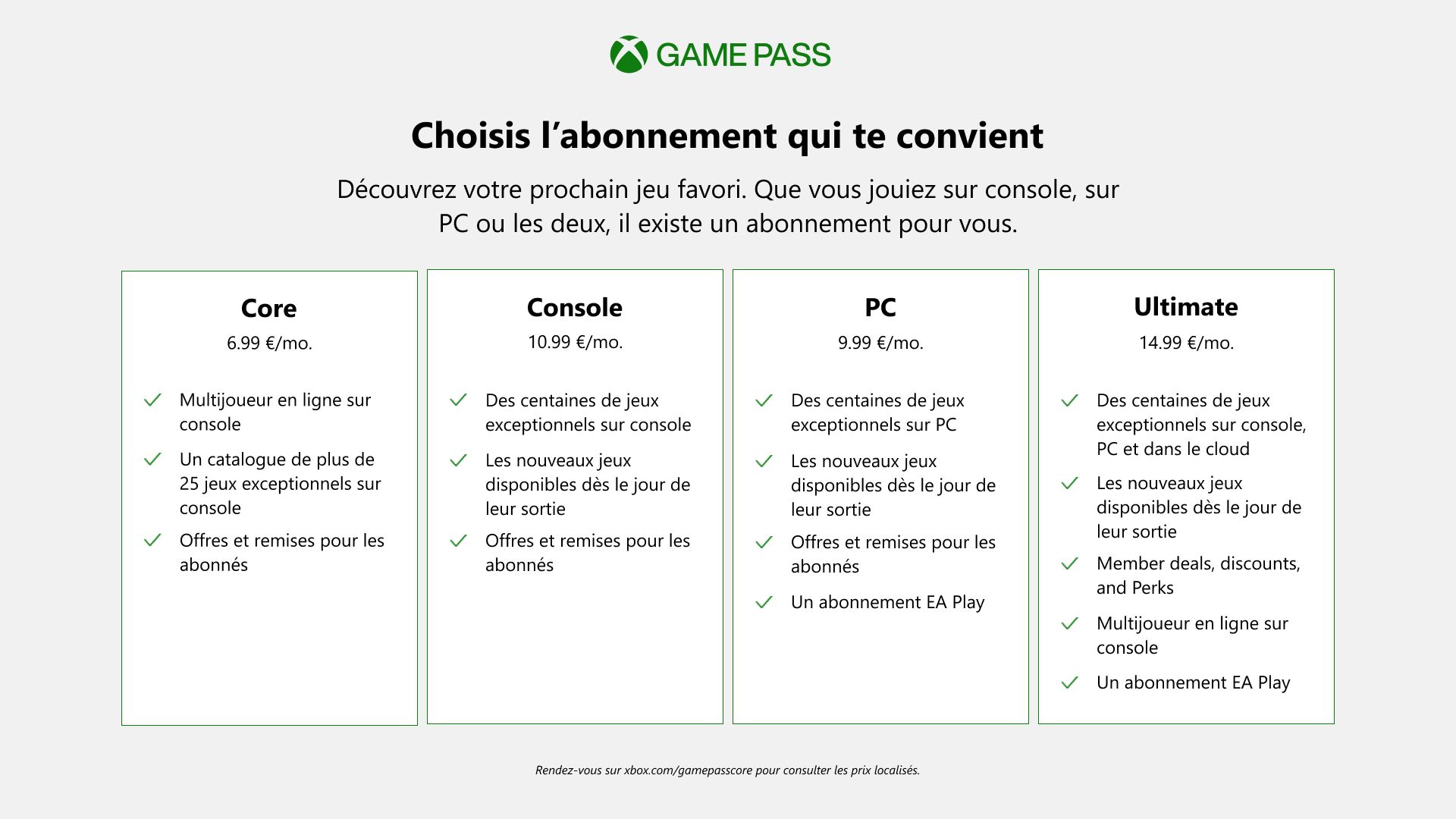 prix abonnement xbox 2023