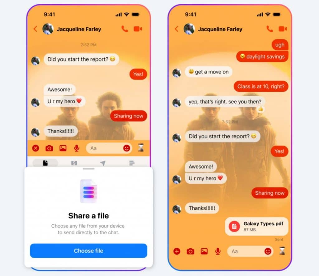 facebook messenger envoyer un document