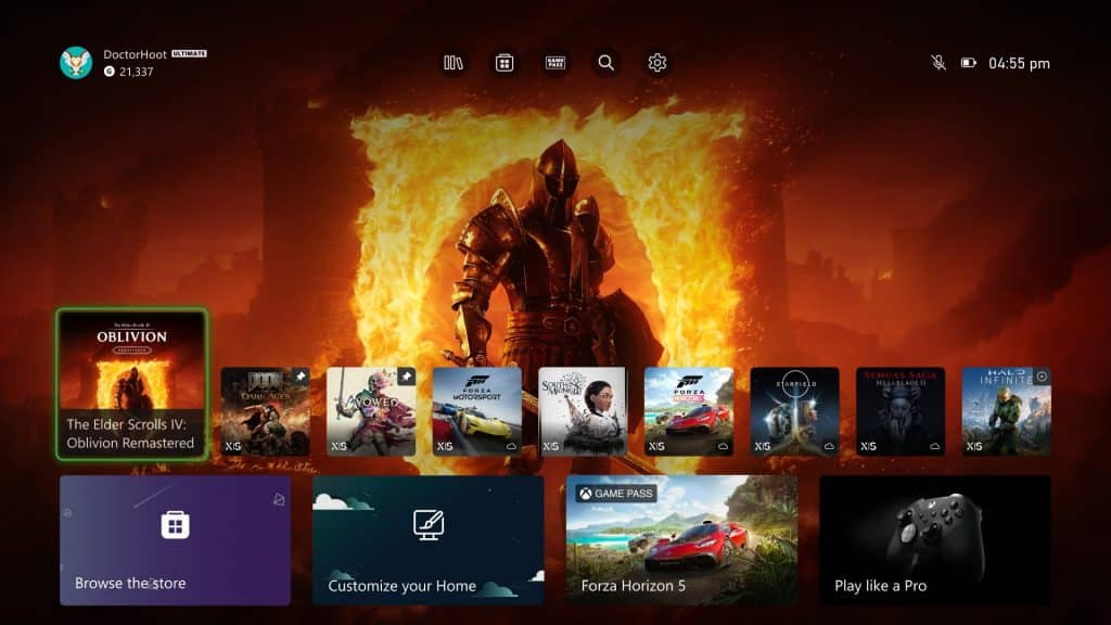 interface xbox clean