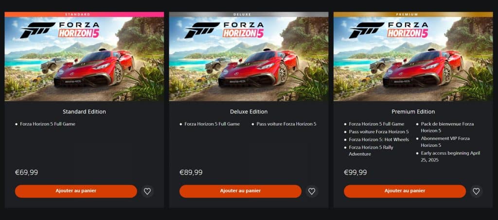 prix forza 5