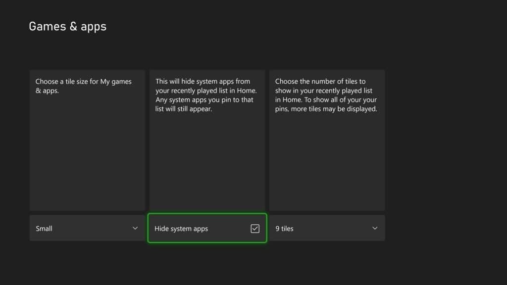 reglages accueil xbox