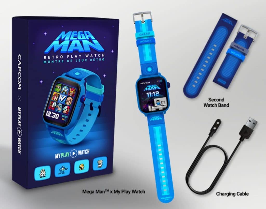 le contenu de la boite de la montre playwatch mega man