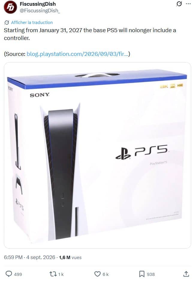 ps5 sans manette faux tweet fake news