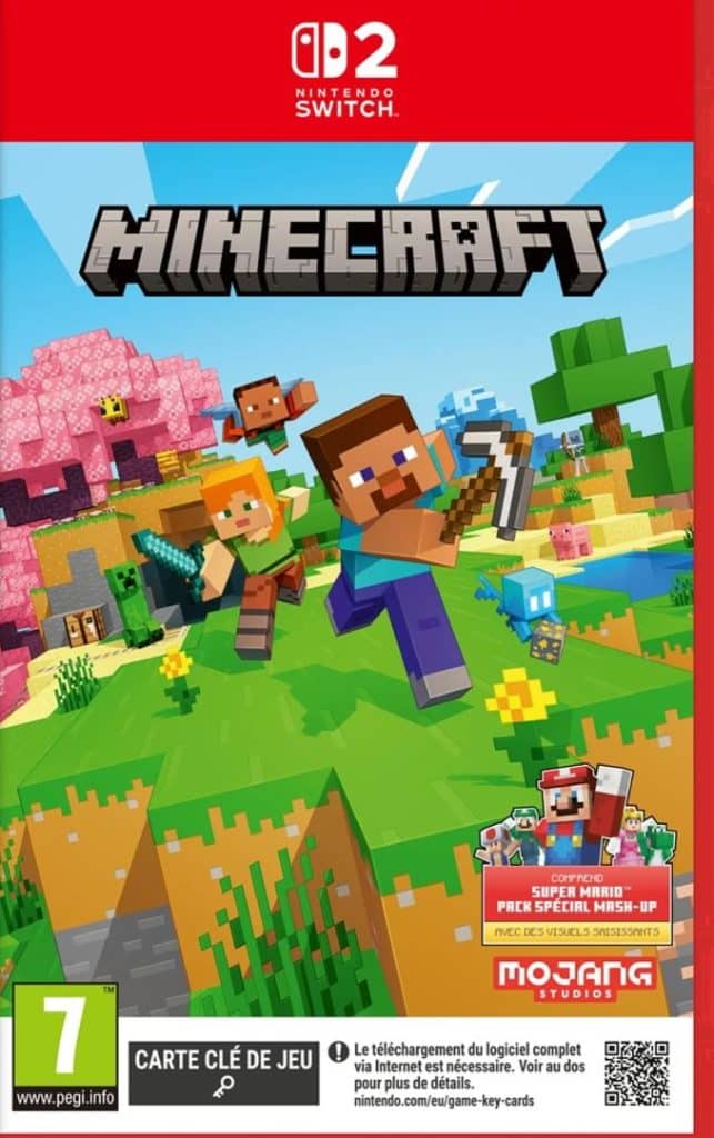 Minecraft sur Nintendo Switch 2 au format Game Key Card
